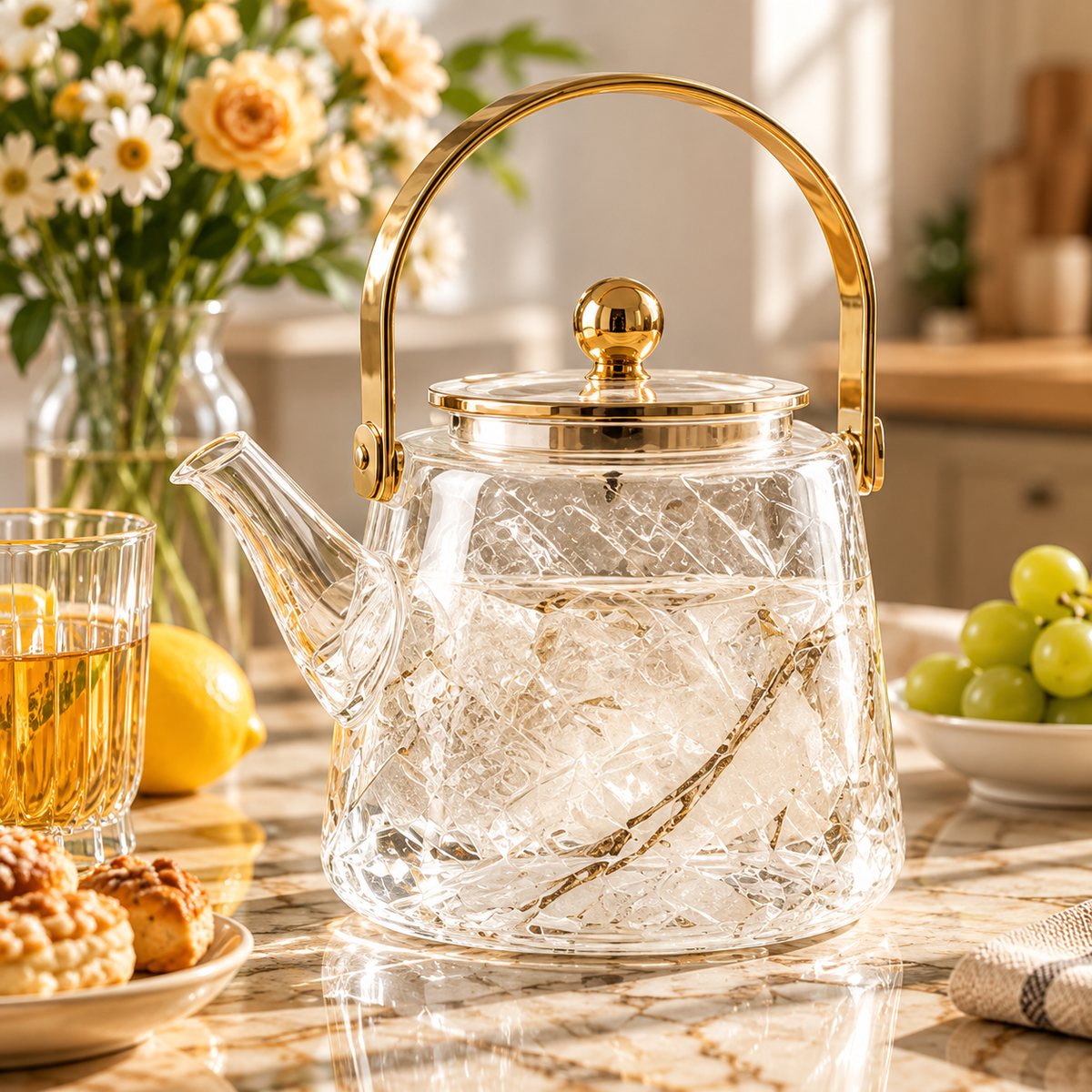 Kettle in a warm, refined kitchen